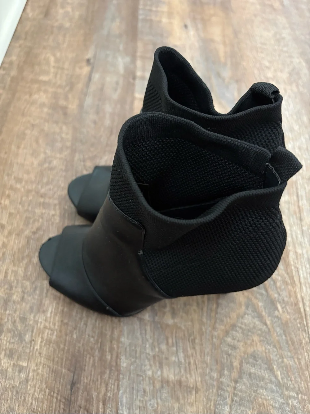 Vera Bradley Black Peep-Toe Sock Booties